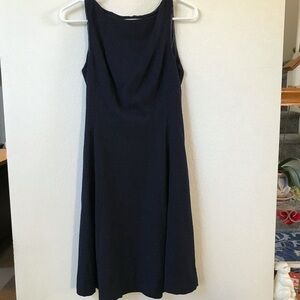 H&M Aubrey Hepburn navy polka dot a-line dress